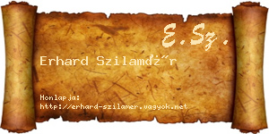 Erhard Szilamér névjegykártya